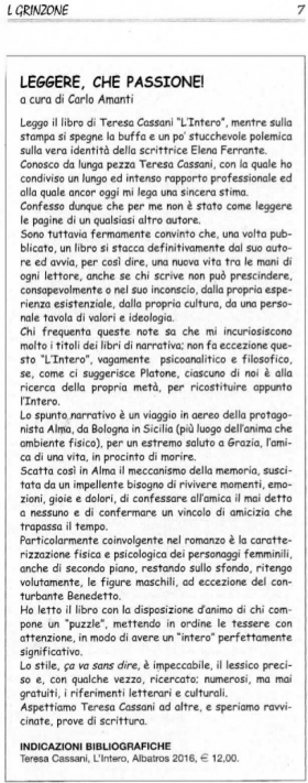 Recensione a cura di Carlo Amanti - Bookstore