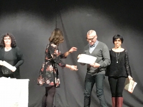 foto della premiazione e dell’attestato del Premio Buonarroti - Bookstore