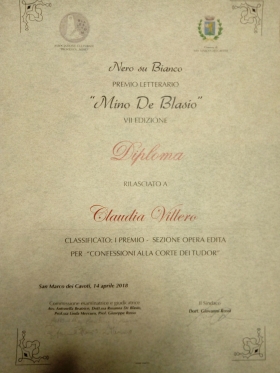 premiazione di "Nero su Bianco. Premio letterario Mino De Blasio. - Bookstore