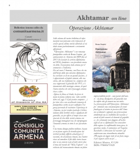 Recensione redatta dalla Rivista  Akhtamar-on line. - Bookstore