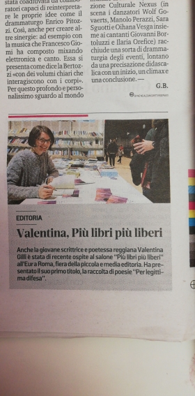 Articolo su Gazzetta di Reggio Fiera "Più libri più liberi" di Roma. - Bookstore
